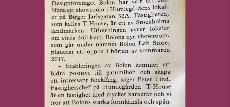 BOLON PÅ BIRGER JARLSGATAN